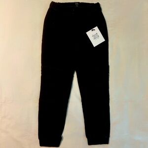 NWT Deux Par Deux French Terry Jogger Pants Black Denim Size 8